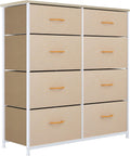 Gray 8 Drawer Fabric Dresser with Steel Frame O701849