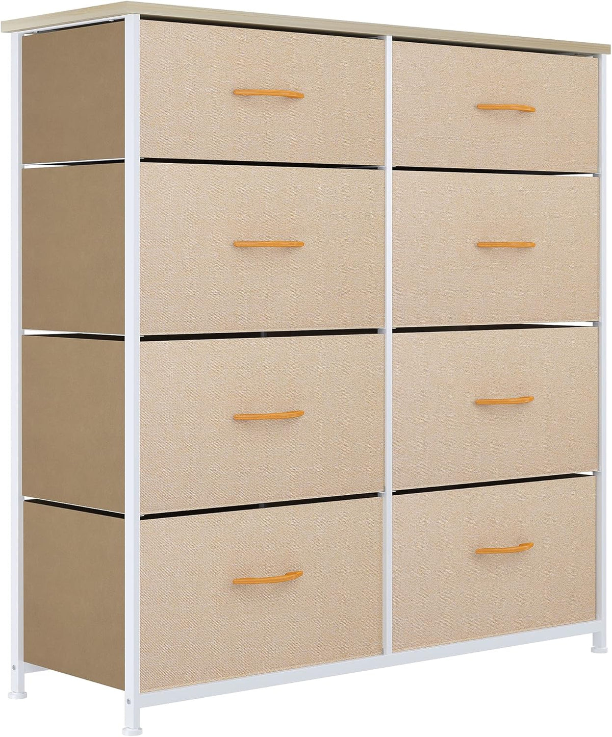 Gray 8 Drawer Fabric Dresser with Steel Frame O701849