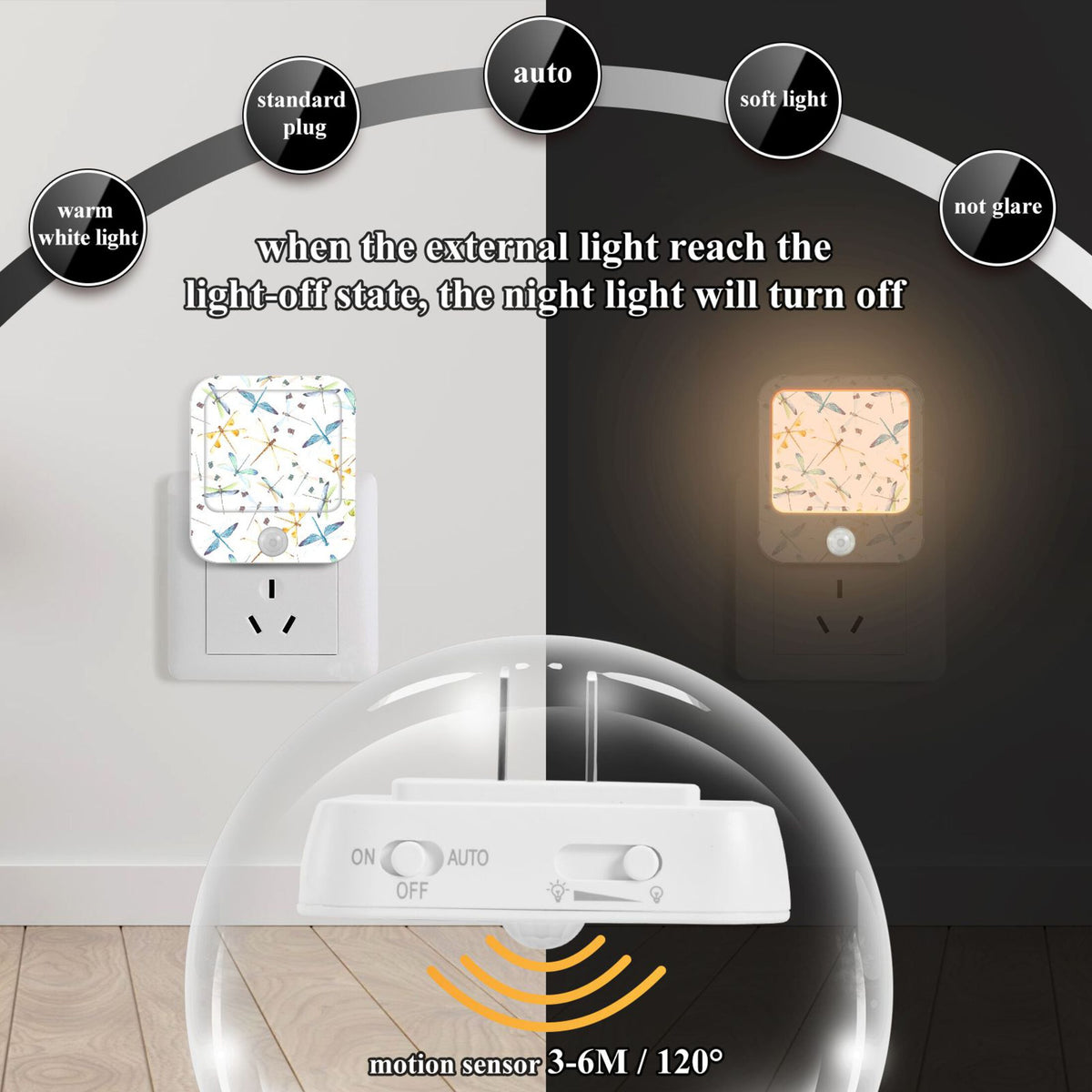 LED Motion Sensor Night Light 2 Pack K93359