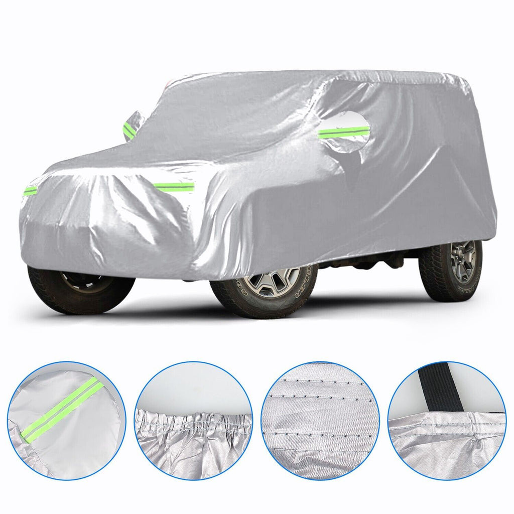 Silver Waterproof Full Car Cover for Jeep Wrangler 2 Door S400