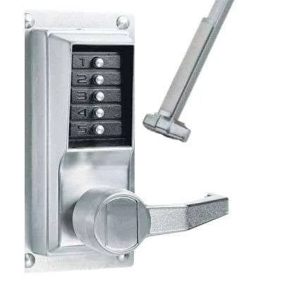 Satin Chrome Left Hand Mechanical Pushbutton Exit Trim Lever Lock X542763